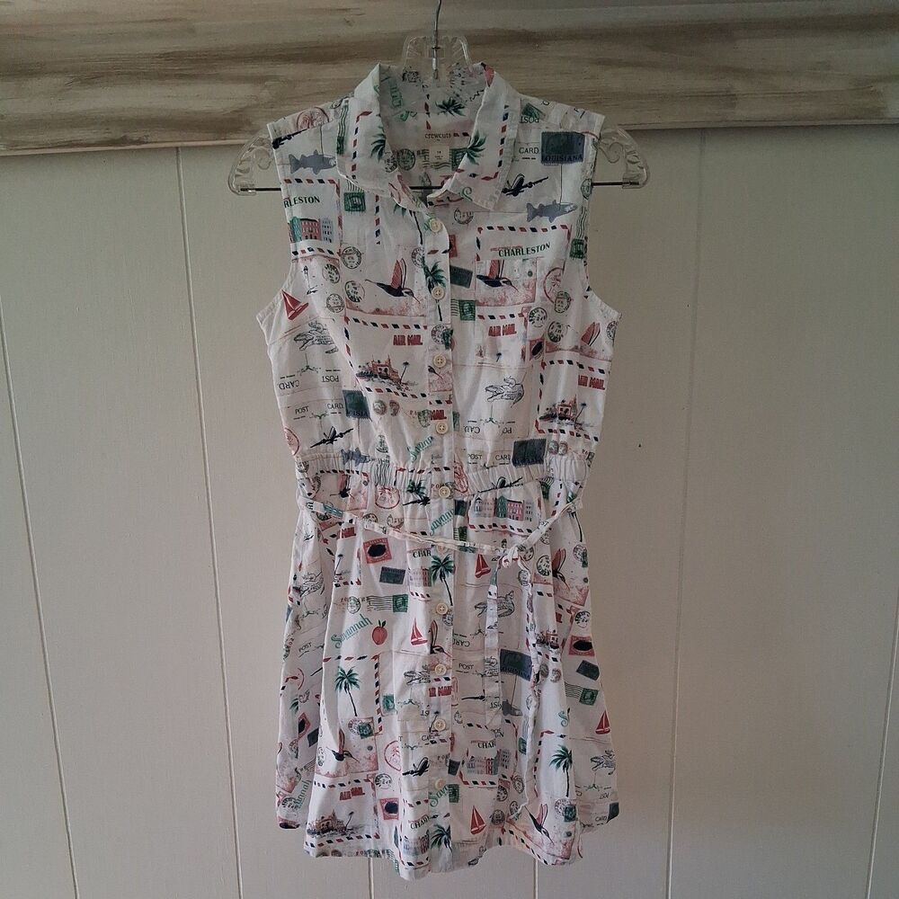 Crewcuts Girls Size 14 Postcard Print Shirt Dress